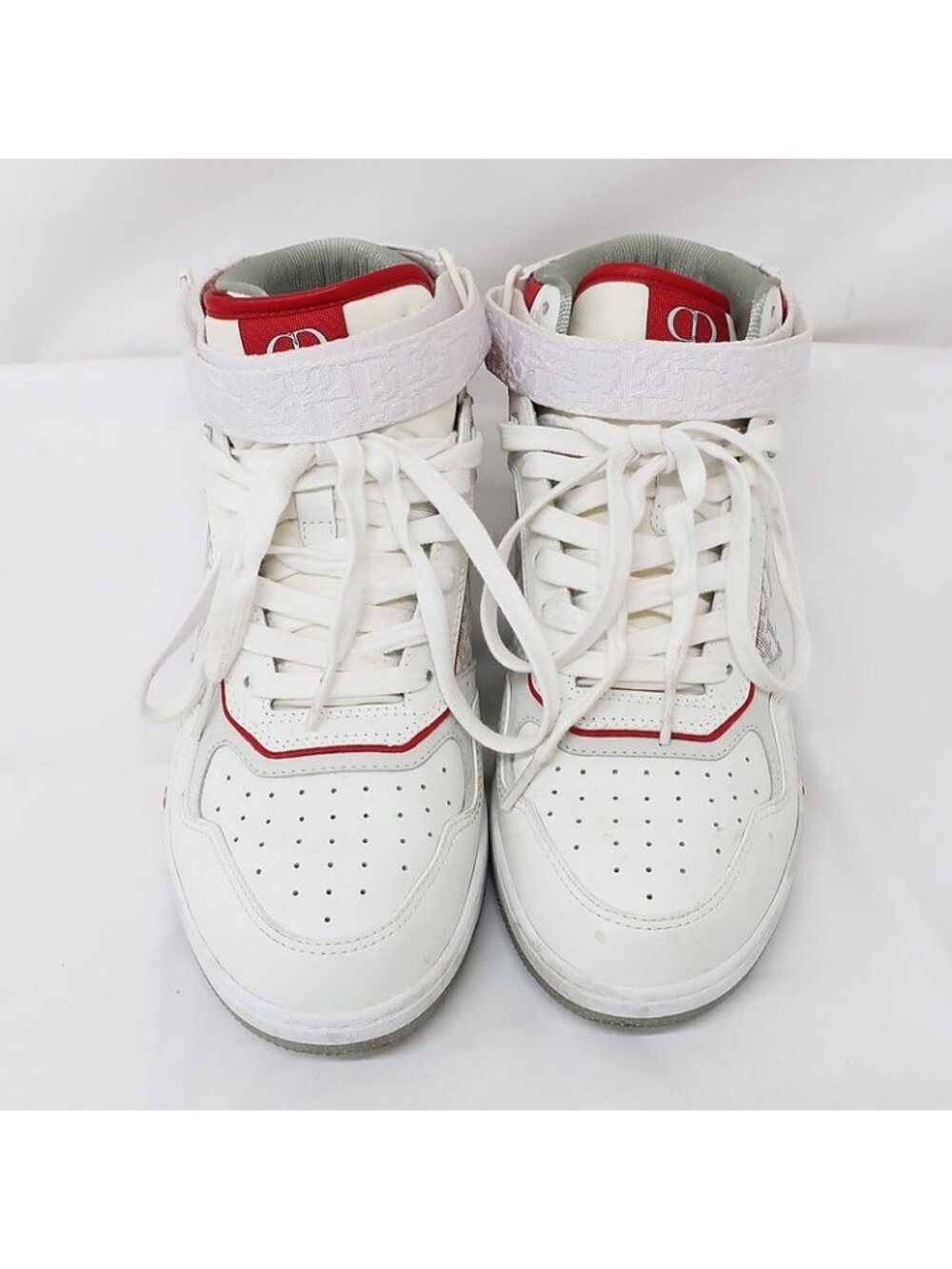 Dior Sneakers High Cut Trotter Pattern White Red Size - Picture 3 of 10